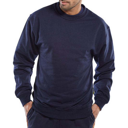 Beeswift Polycotton Sweatshirt Navy Blue 3XL