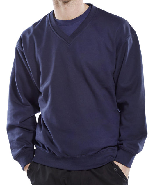 Beeswift V-Neck Sweatshirt Navy Blue 2XL