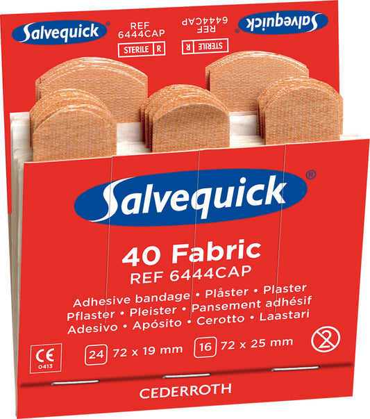 Salvequick Fabric Plasters Refill Pack 6X40 Plasters  (Box of 6)
