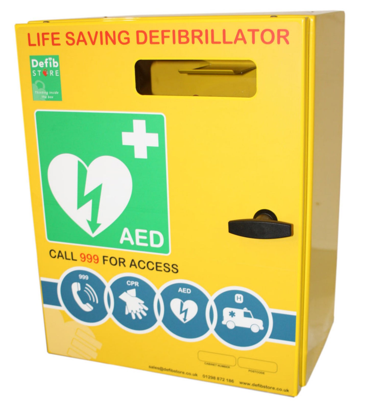 Click Medical Defibrillator Stainless Steel Cabinet No Lock & Electrics