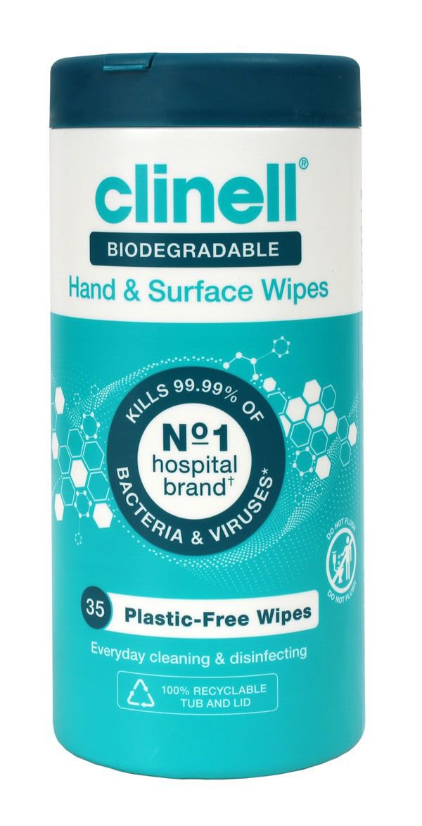 Click Medical Clinell Biodegradable Hand And Surface Wipe Bcwpot35Pf6