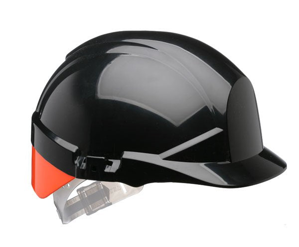 Centurion REFLEX BLACK SLIP RATCHET HELMET C/W ORANGE FLASH