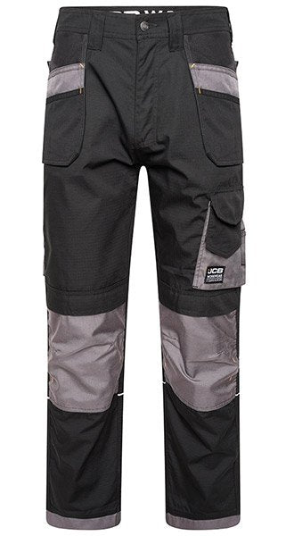 JCB Trade Plus Black/Grey Rip Stop Trouser 28