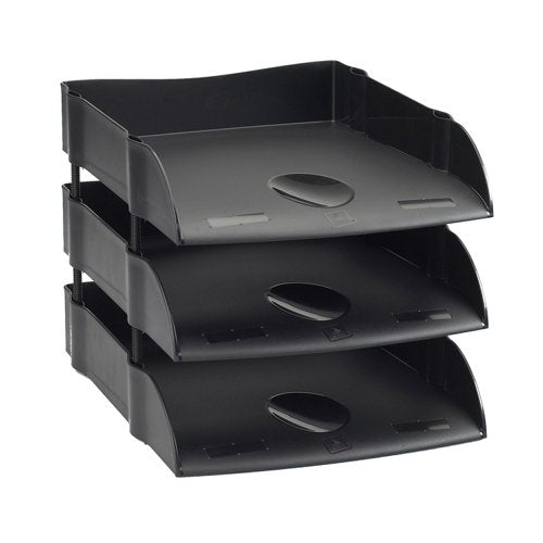 Avery Eco Letter Tray Stackable A4/Foolscap Portrait Black - DR100BLK