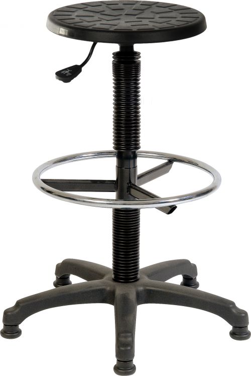 Teknik Office Polly Stool Wipe Clean Seat With Ring Kit Conversion and Fixed Footrest - 1850/1163 DD