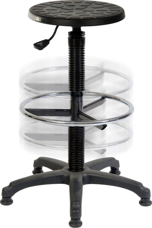 Teknik Polly Deluxe Draughter Polyurethane Stool Black - 1850/1164 DD
