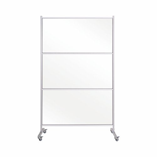Bi-Office Mobile Glass Divider Screen with Aluminium Frame 1200x1500mm Clear - DSP123046 DD