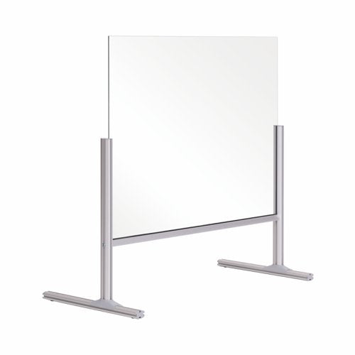 Bi-Office Desk Protective Divider Screen Glass 850x850mm Clear DSP703041 DD