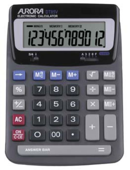 Aurora Heavy Duty 12 Digit Desktop Calculator Grey - DT85V