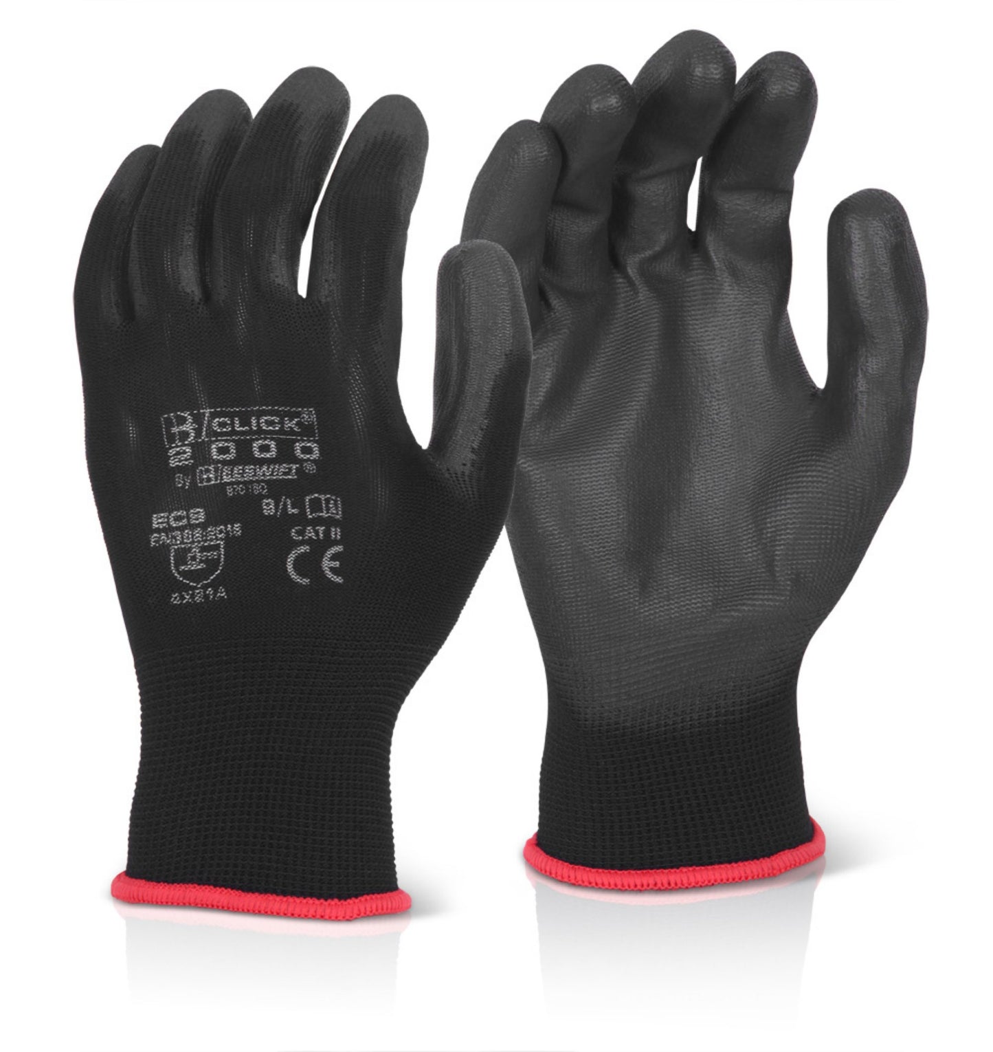 Beeswift Pu Coated Glove Black Black S (Box of 10)