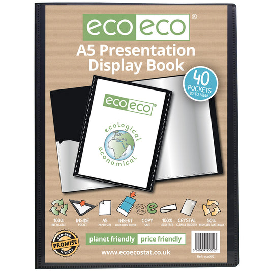 A5 50% Recycled 40 Pocket Presentation Display Book (1)