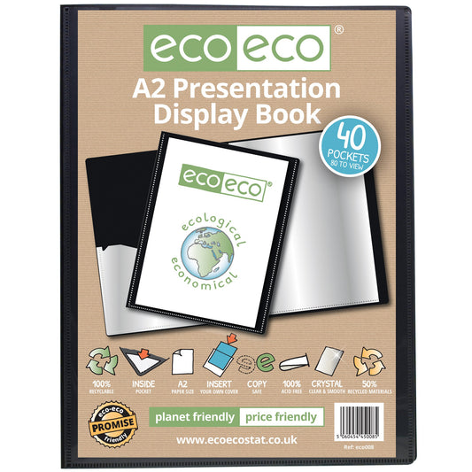 A2 50% Recycled 40 Pocket Presentation Display Book (1)