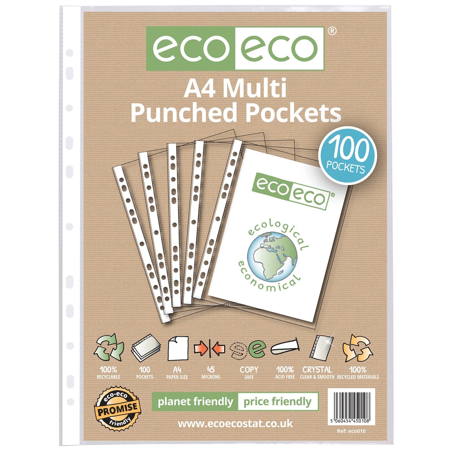 A4 Bag 100 Multi Punched Pockets