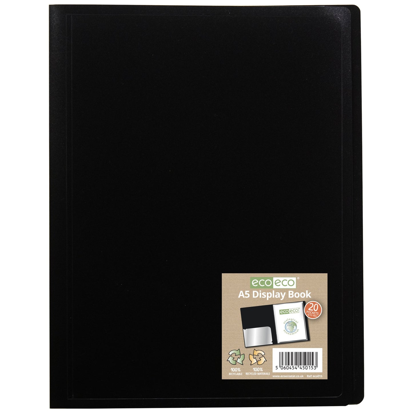 A5 100% Recycled 20 Pocket Flexicover Display Book (1)