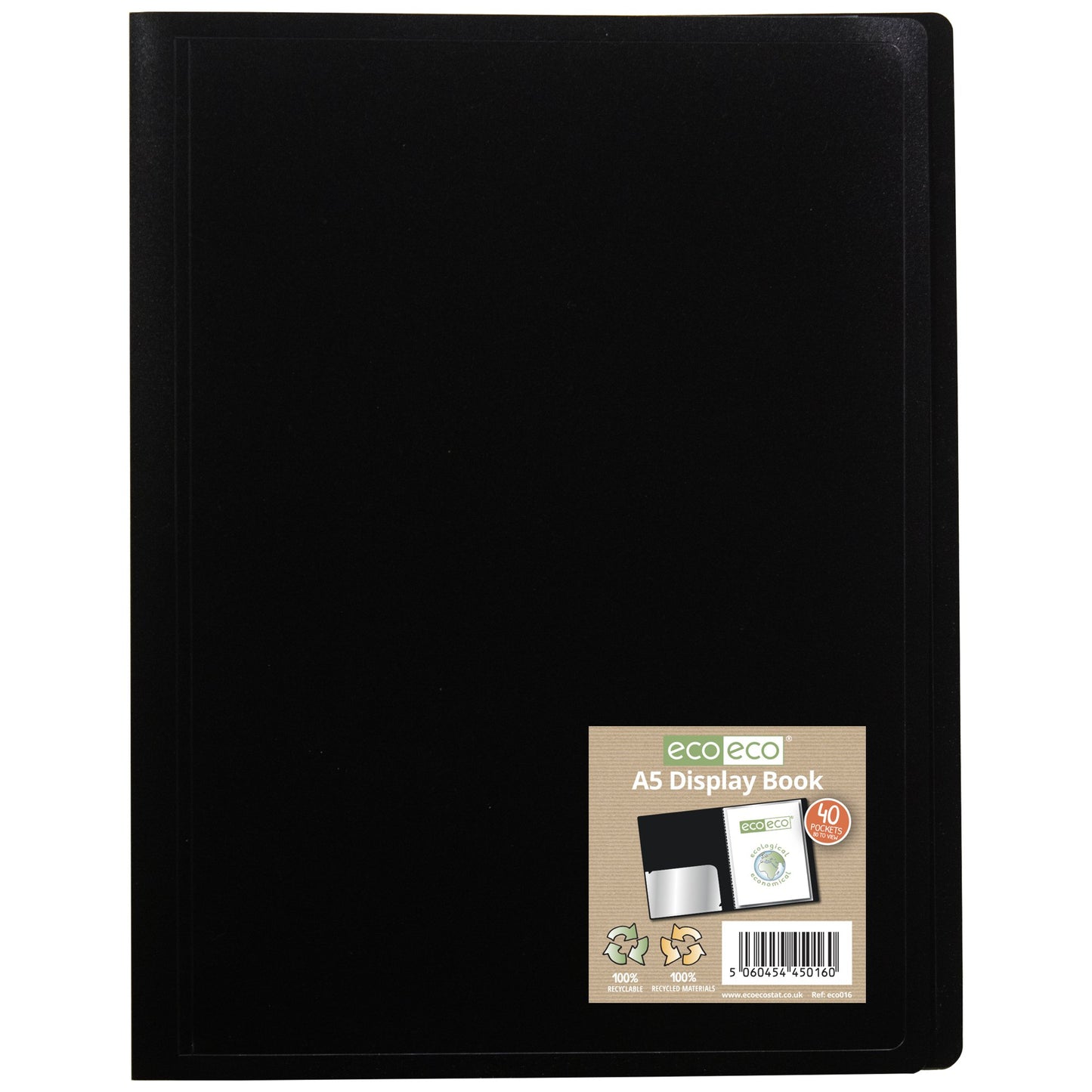 A5 100% Recycled 40 Pocket Flexicover Display Book (1)