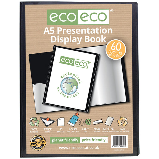 A5 50% Recycled 60 Pocket Presentation Display Book (1)