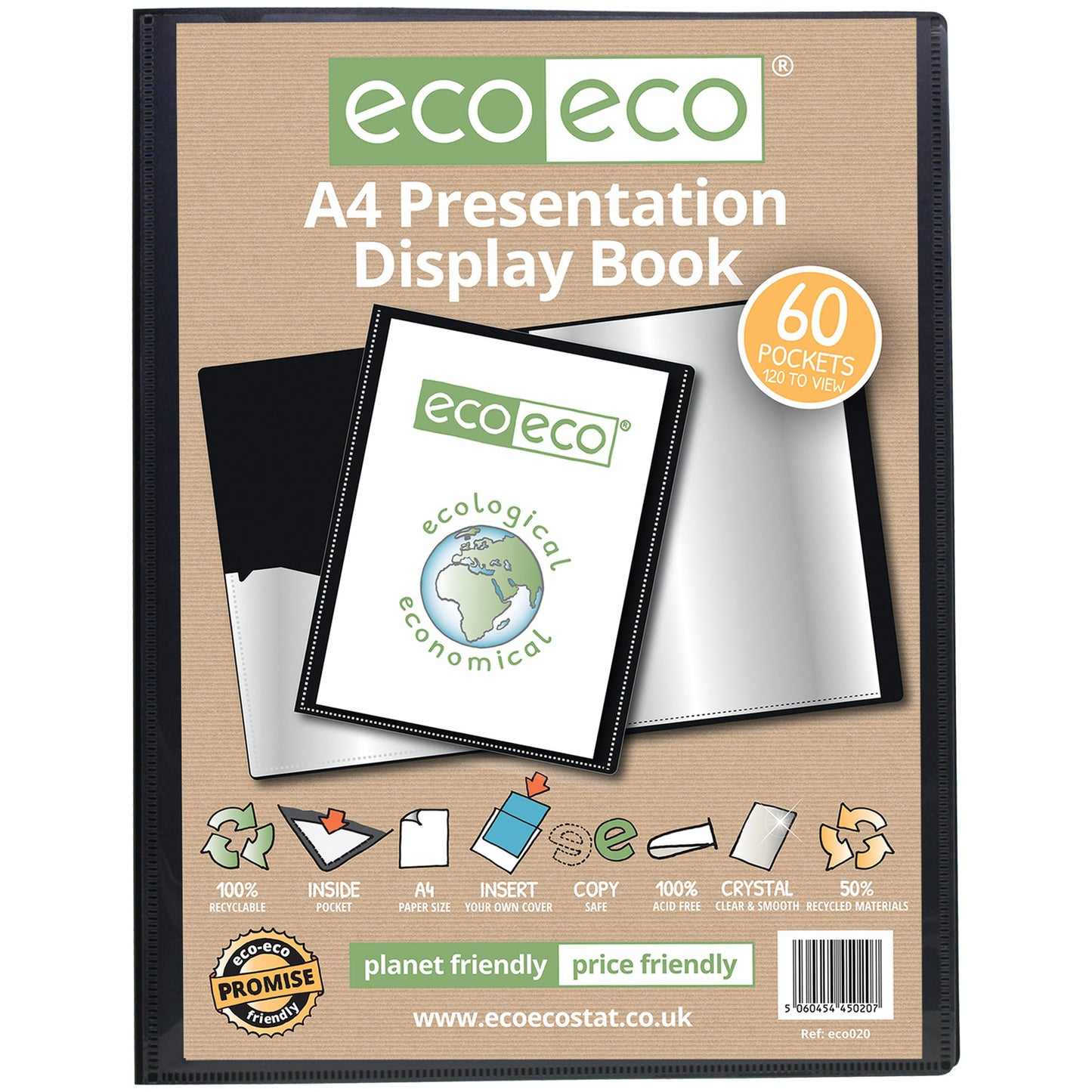 A4 50% Recycled 60 Pocket Presentation Display Book (1)