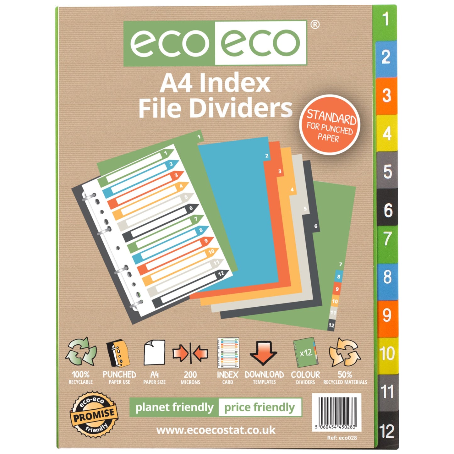 A4 50% Recycled Set 12 Index File Dividers (1)