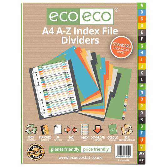 A4 50% Recycled Set 24 A-Z Index File Dividers (1)