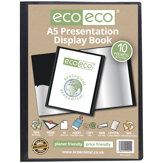 A5 50% Recycled 10 Pocket Presentation Display Book (1)