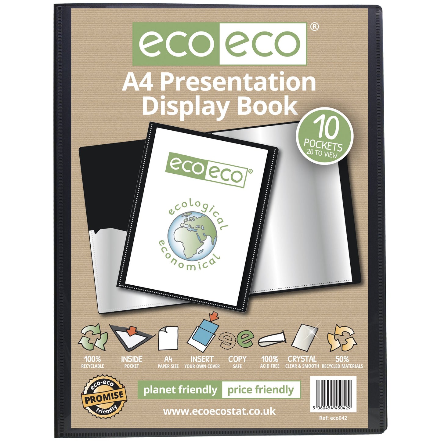 A4 50% Recycled 10 Pocket Presentation Display Book (1)