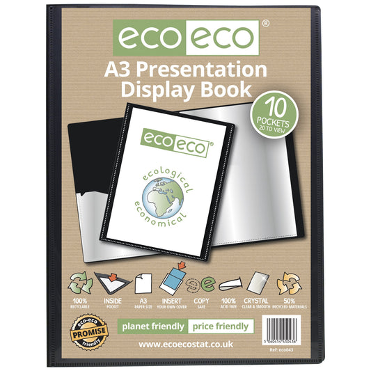 A3 50% Recycled 10 Pocket Presentation Display Book (1)