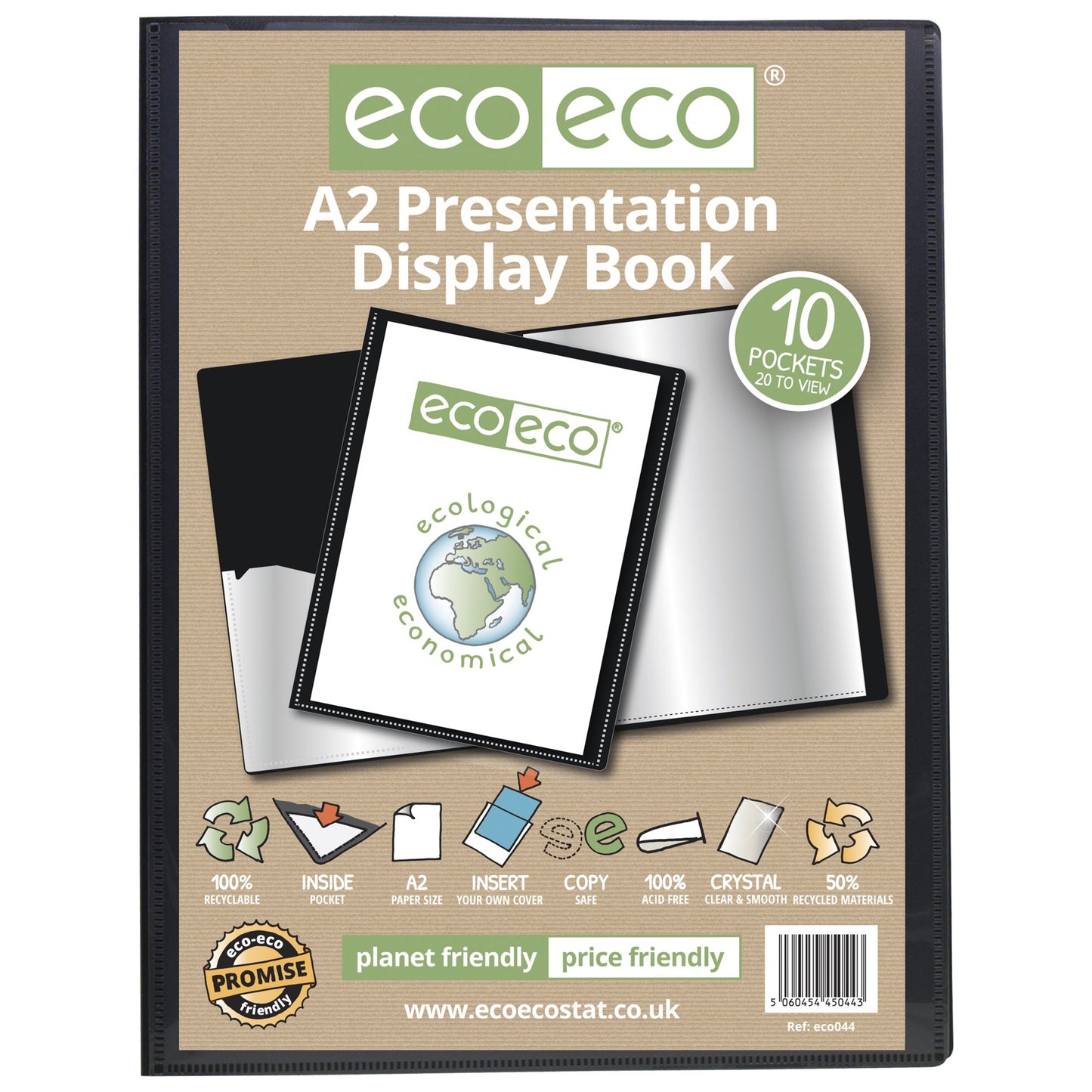 A2 50% Recycled 10 Pocket Presentation Display Book (1)