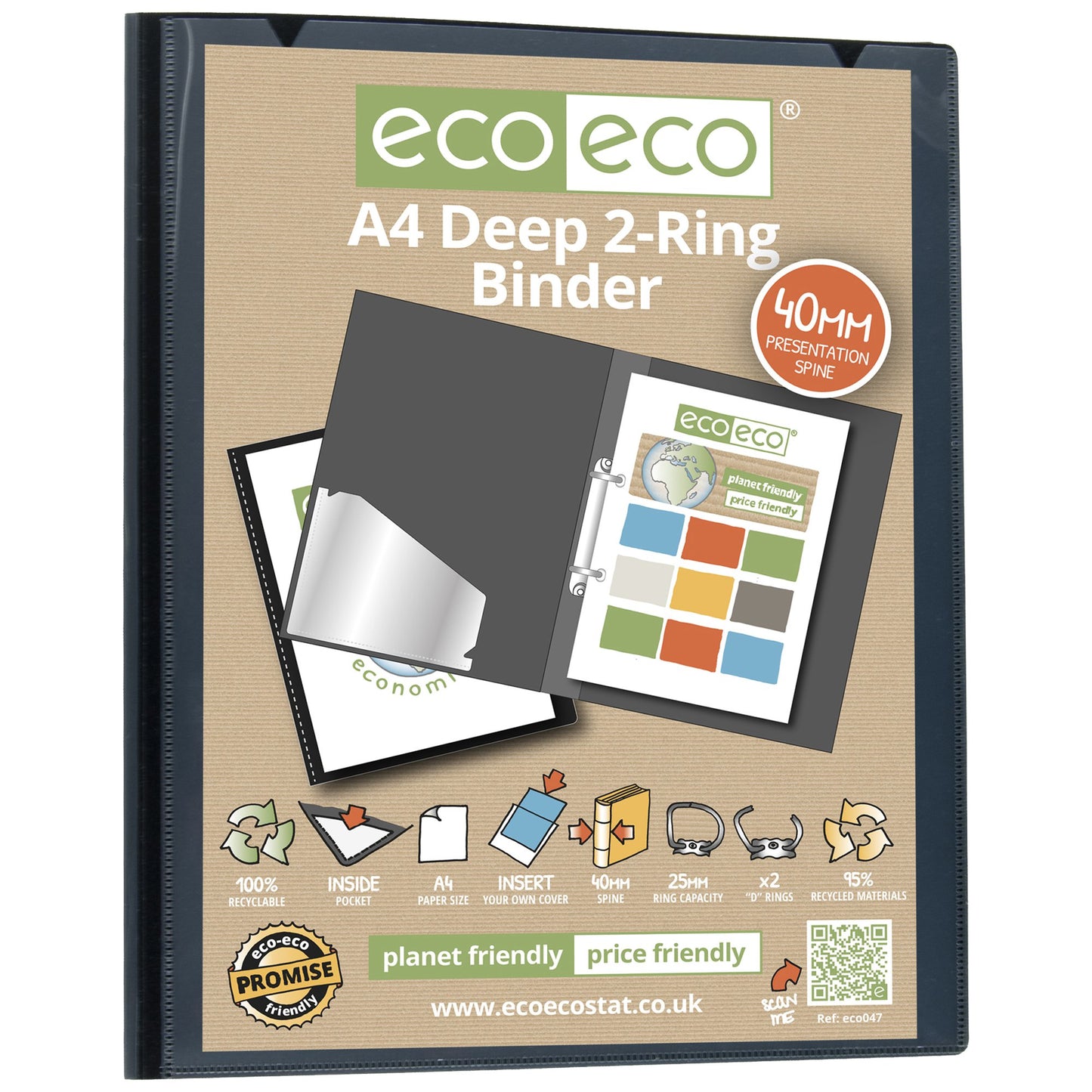 A4 95% Recycled Presentation Deep Ring Binder (1)