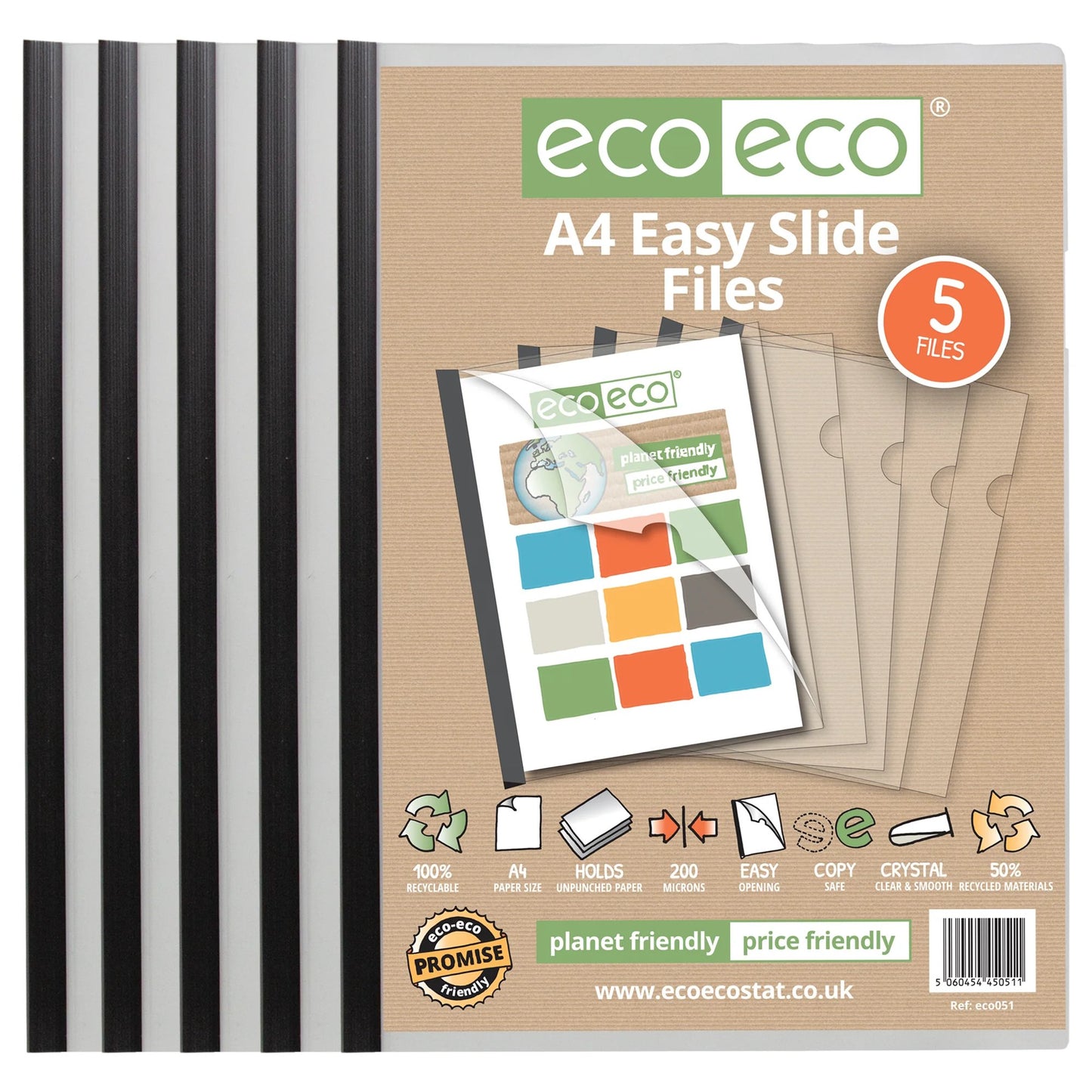 A4 50% Recycled Bag 5 Easy Slide Files (1)