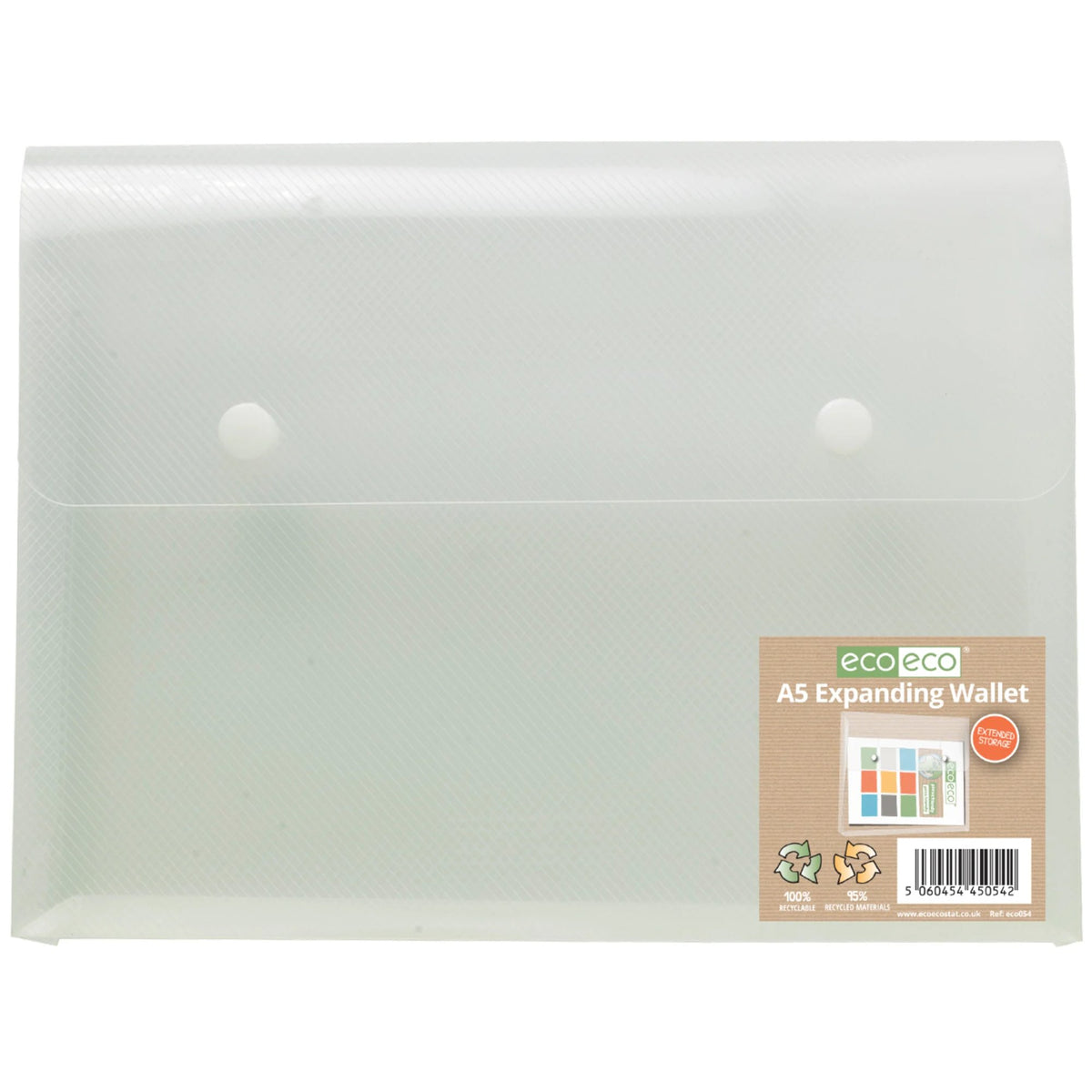 A5 95% Recycled Expanding 2 Stud Wallet
