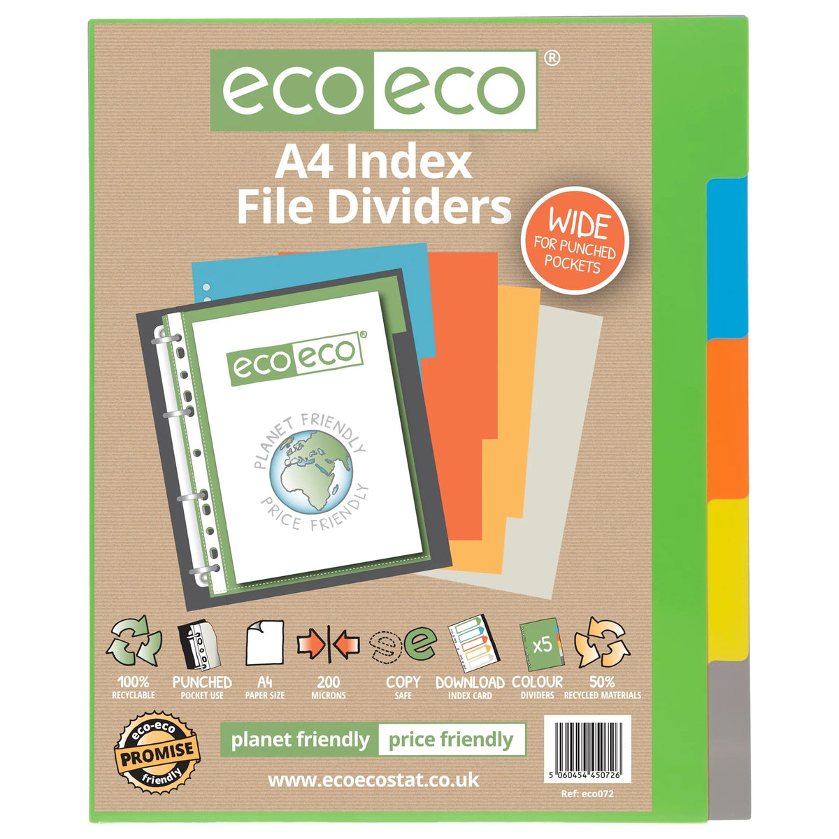 A4 Set 5 Wide Index File Dividers