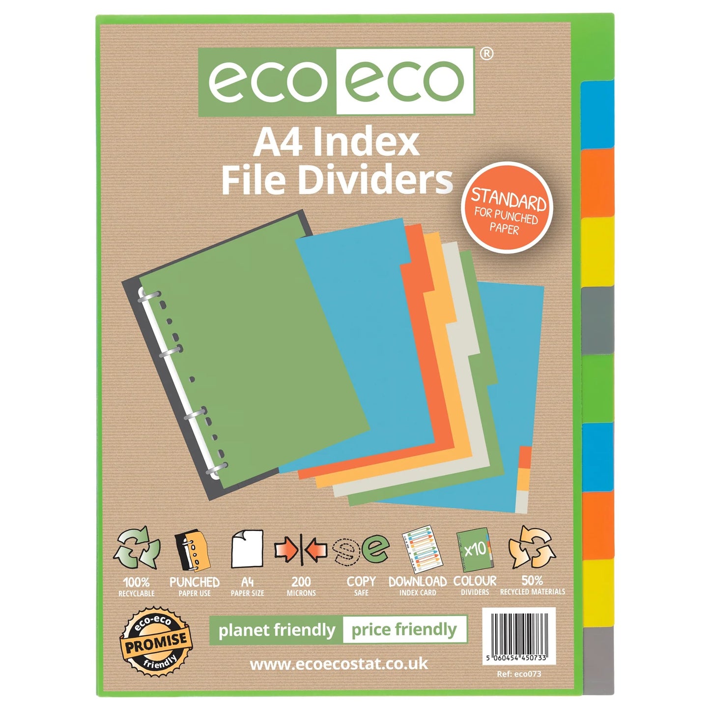 A4 50% Recycled Set 10 Index File Dividers (1)