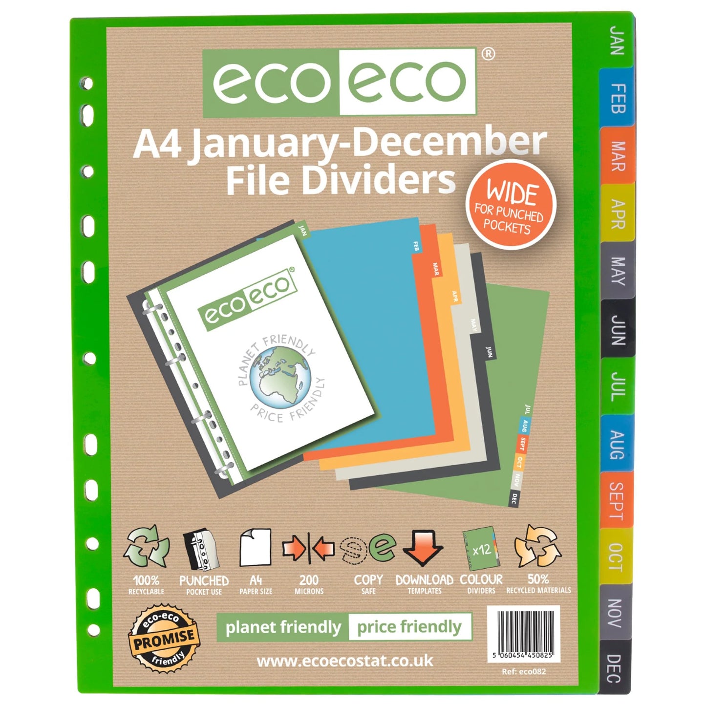 A4 50% Recycled January - December Wide Index File Dividers (1)