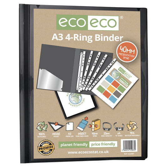 A3 95% Recycled Presentation 4 Ring Portrait Binder (1)