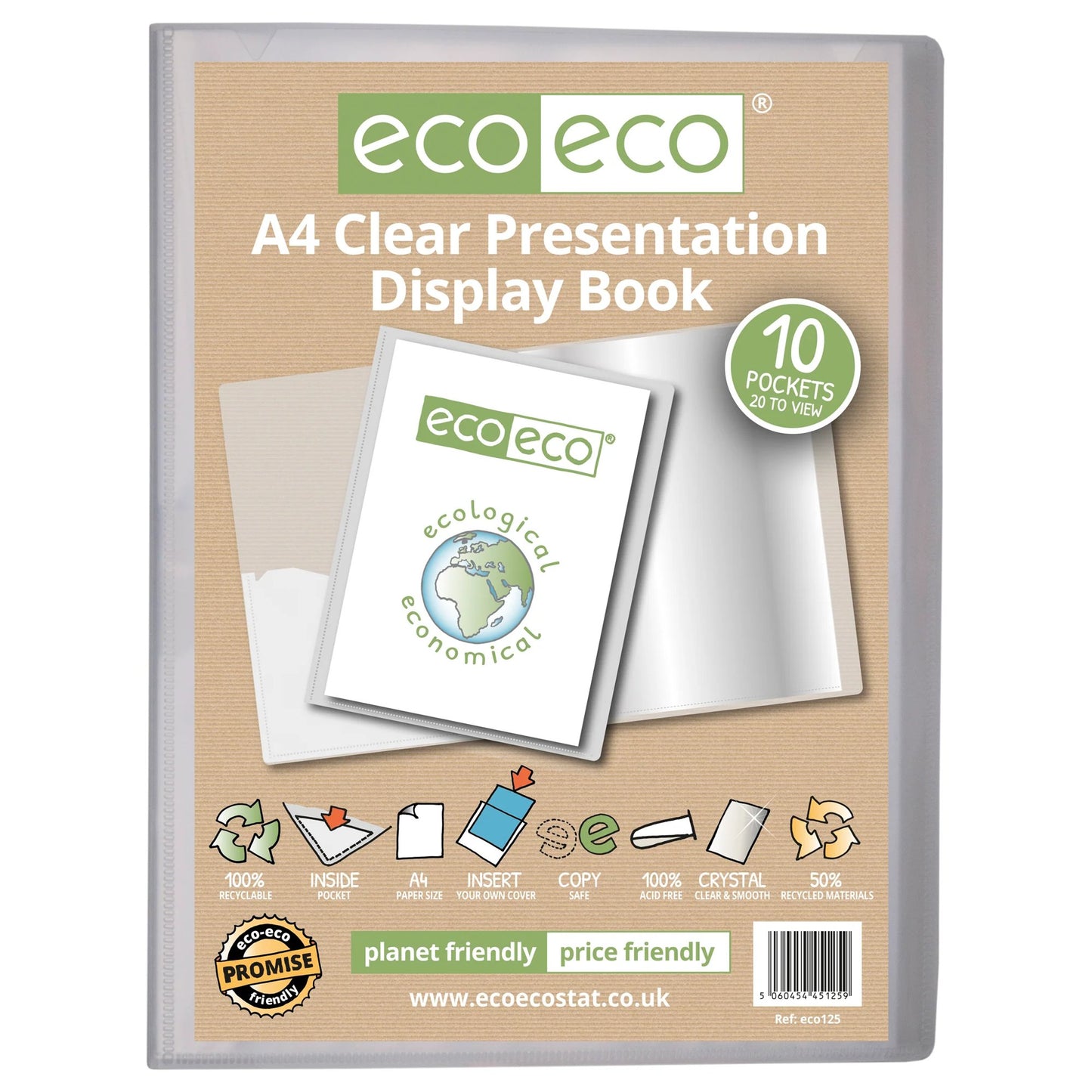 A4 50% Recycled Clear 10 Pocket Presentation Display Book (1)