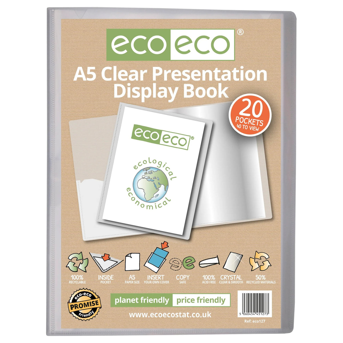 A5 Clear 20Pkt Presentation Display Book