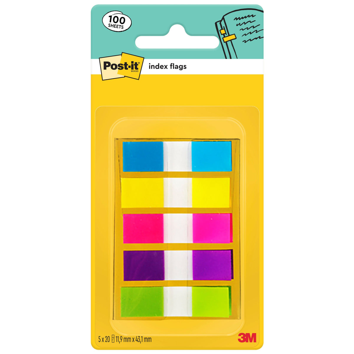 Post-it Index Flags, Small, Assorted Neo