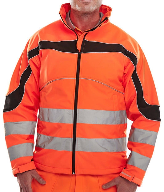 Beeswift Eton Hi-Viz Soft Shell Jacket Orange / Black L