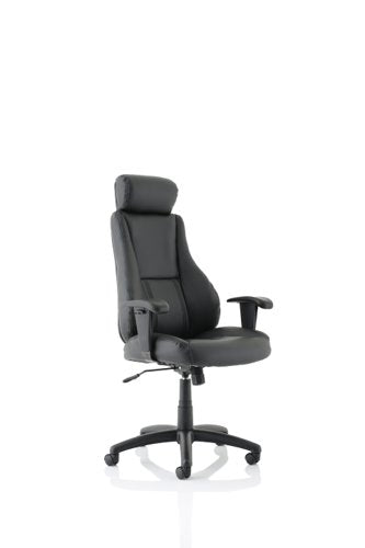 Winsor Black Leather Chair With Headrest EX000213 DD