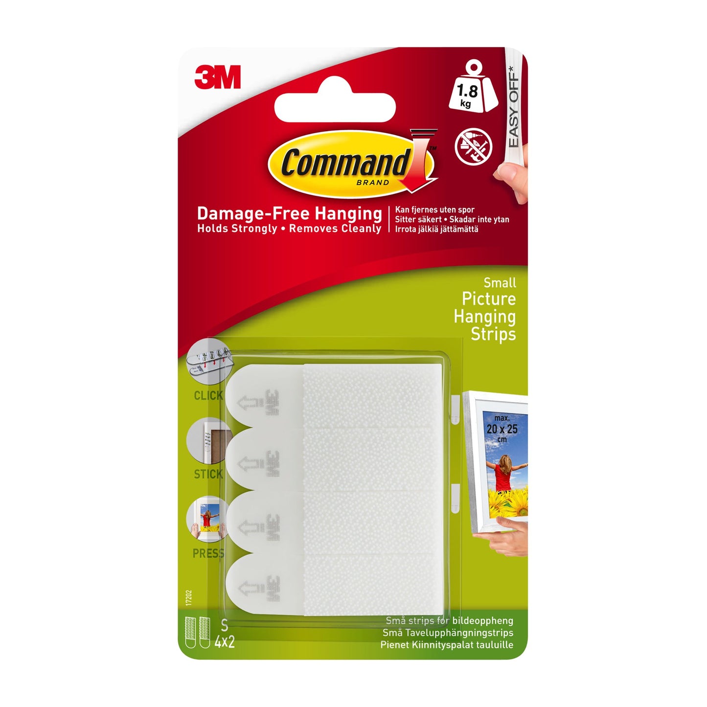 Command™ Small White Picture Hanging Strips 17202-4UKN 4 Sets
