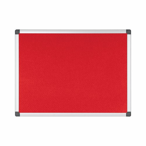 Bi-Office Maya Red Felt Noticeboard Aluminium Frame 600x450mm - FA0246170 DD