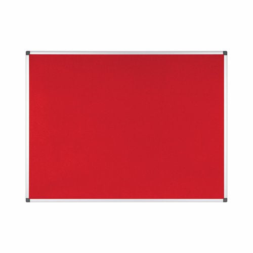 Bi-Office Maya Red Felt Noticeboard Aluminium Frame 1200x900mm - FA0546170