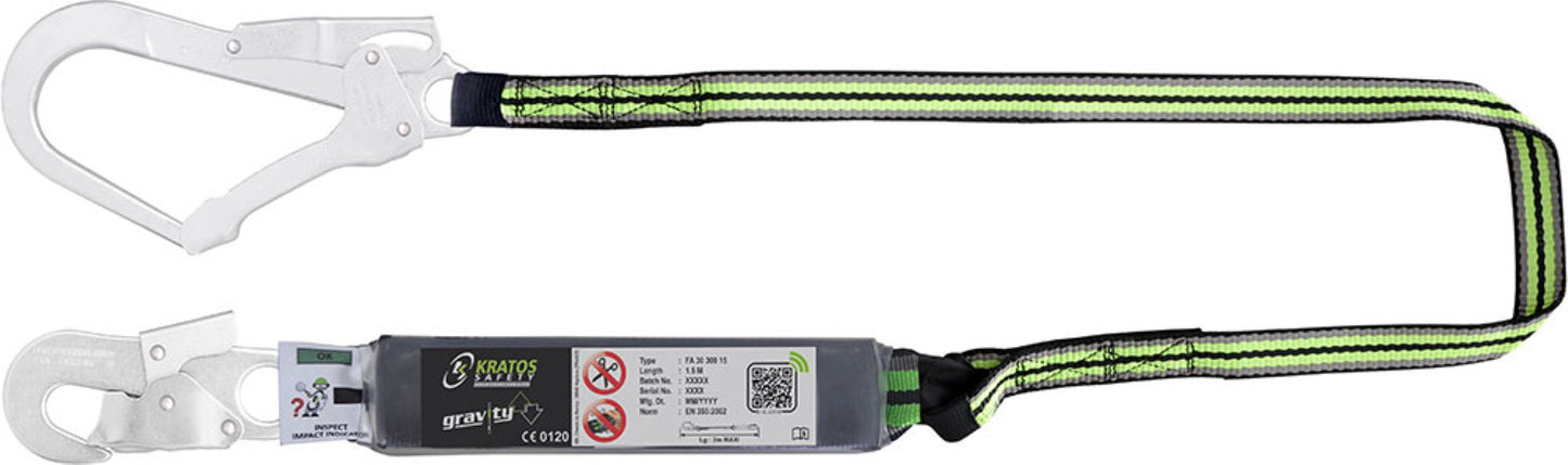 Kratos 1.5Mtr Lanyard + Scaff Hook
