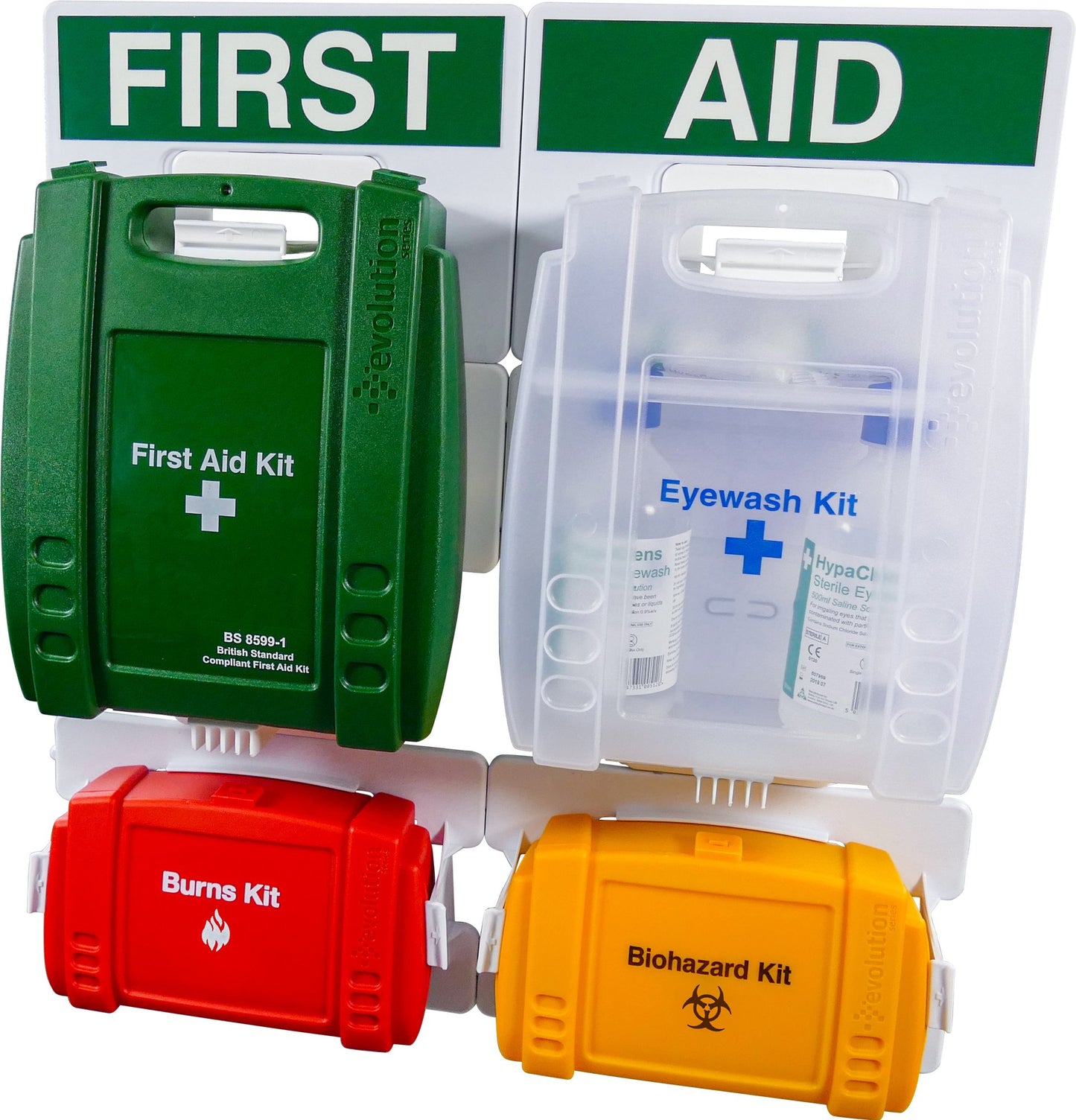 BS8599 Compliant Complete First Aid Point Small For Eyes Burns Biohazard and General First Aid - FAP33SM