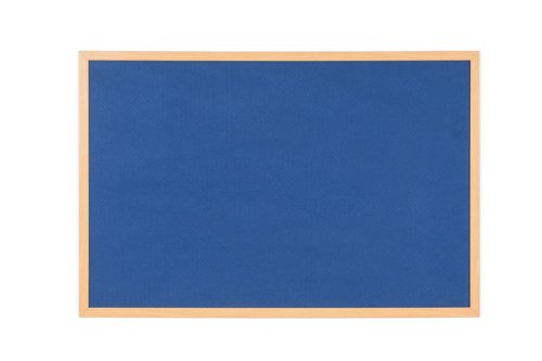 Bi-Office Earth-It Executive Blue Felt Noticeboard Oak Wood Frame 900x600mm - FB0743239 DD