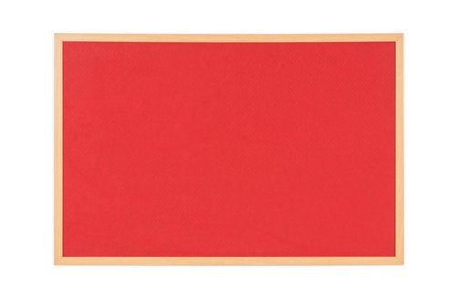 Bi-Office Earth-It Executive Red Felt Noticeboard Oak Wood Frame 900x600mm - FB0746239 DD