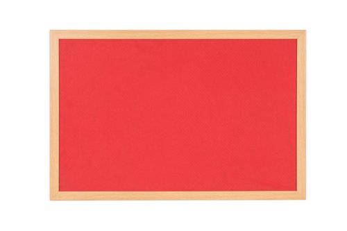 Bi-Office Earth-It Red Felt Noticeboard Oak Wood Frame 1800x1200mm - FB8546233 DD