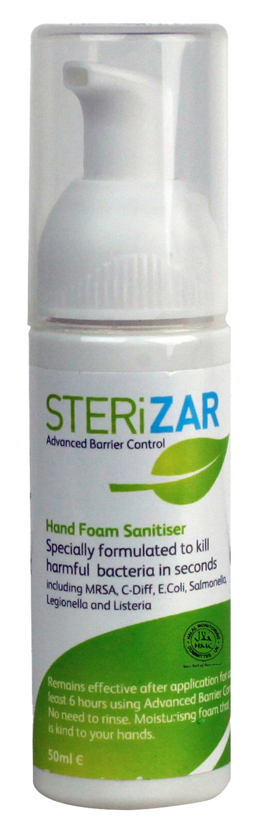 50ml SteriZar Alcohol Free Foam Hand Sanitiser (Each)