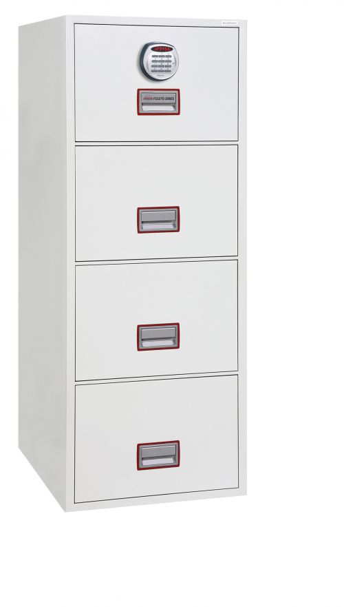 Phoenix World Class Vertical Fire File 4 Drawer Filing Cabinet With Electronic Lock - FS2274E DD
