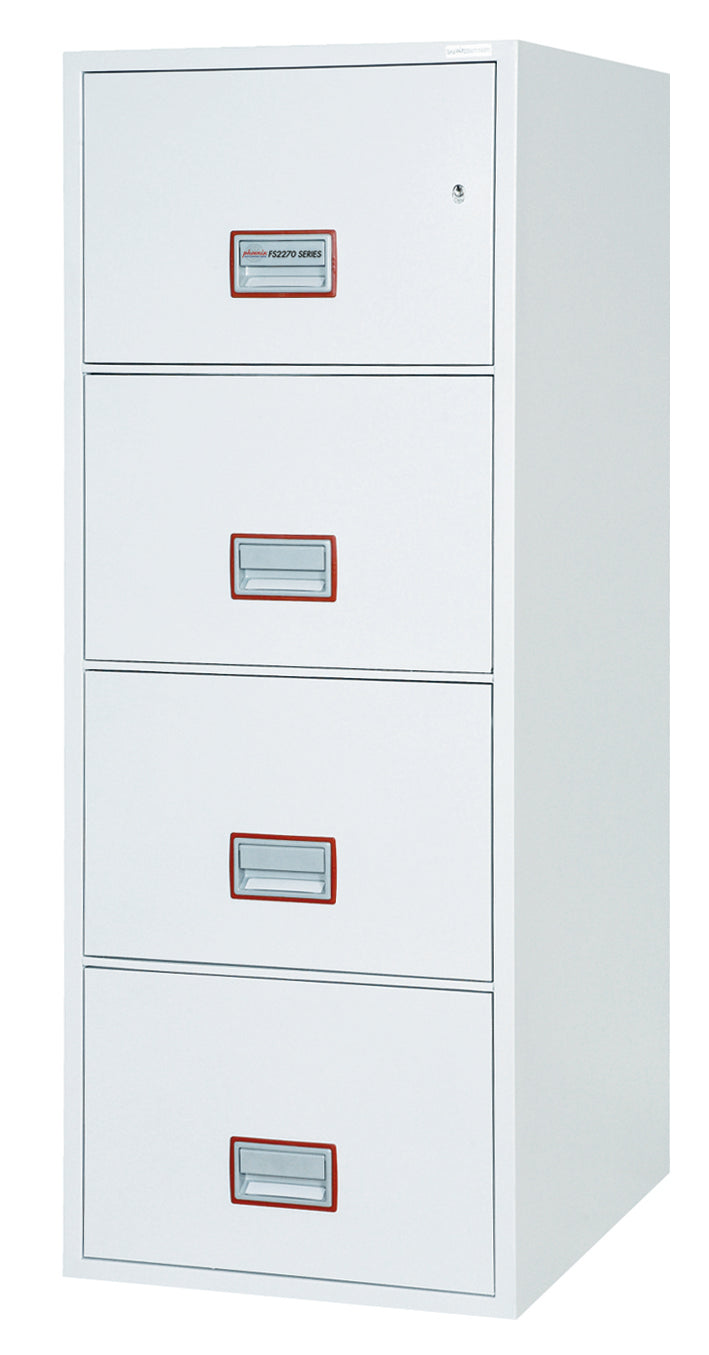 Phoenix World Class Vertical Fire File 4 Drawer Filing Cabinet With Key Lock - FS2274K DD